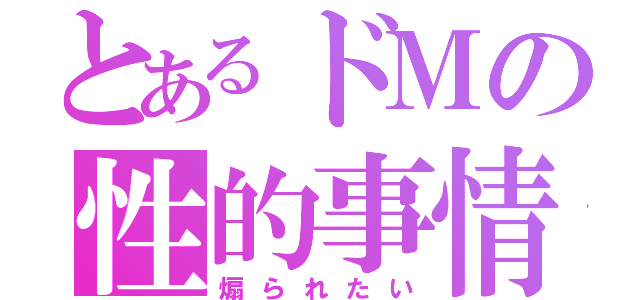 とあるドＭの性的事情（煽られたい）