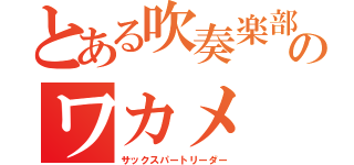 とある吹奏楽部のワカメ（サックスパートリーダー）