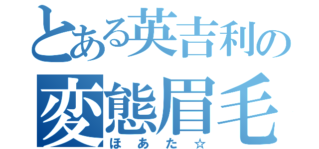 とある英吉利の変態眉毛紳士（ほあた☆）