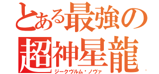 とある最強の超神星龍（ジークヴルム·ノヴァ）