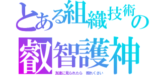 とある組織技術者の叡智護神（友達に見られたら　照れくさい）