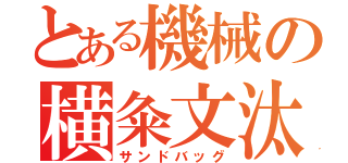 とある機械の横粂文汰（サンドバッグ）