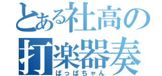 とある社高の打楽器奏者（ぱっぱちゃん）