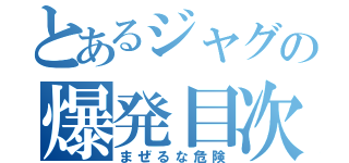 とあるジャグの爆発目次録（まぜるな危険）