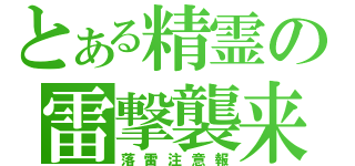 とある精霊の雷撃襲来（落雷注意報）