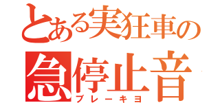 とある実狂車の急停止音（ブレーキヨ）