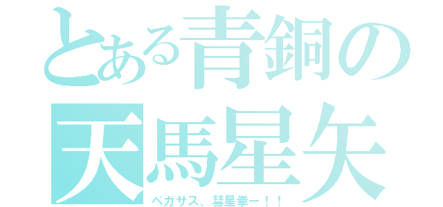 とある青銅の天馬星矢（ペガサス、彗星拳ー！！）