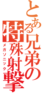 とある兄弟の特殊射撃（メガソニック）