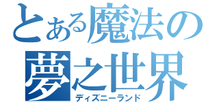 とある魔法の夢之世界（ディズニーランド）