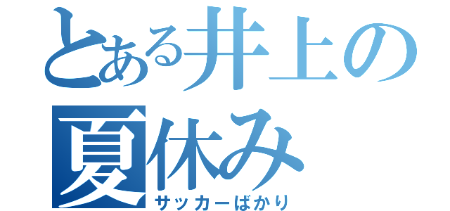 とある井上の夏休み（サッカーばかり）