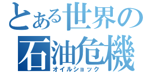 とある世界の石油危機（オイルショック）