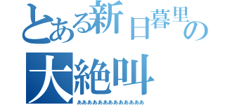 とある新日暮里の大絶叫（あああああああああああああ）