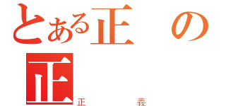 とある正義の正義（正義）