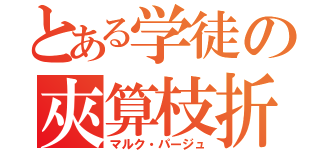 とある学徒の夾算枝折（マルク・パージュ）