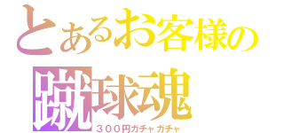 とあるお客様の蹴球魂（３００円ガチャガチャ）