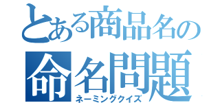 とある商品名の命名問題（ネーミングクイズ）