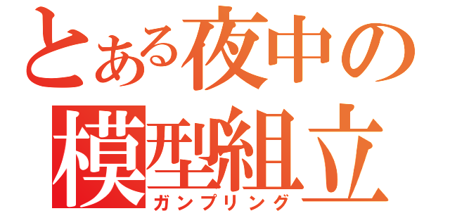 とある夜中の模型組立（ガンプリング）