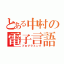 とある中村の電子言語（プログラミング）