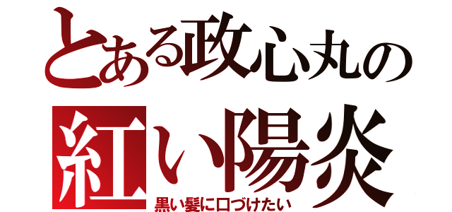 とある政心丸の紅い陽炎（黒い髪に口づけたい）