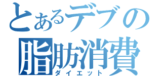 とあるデブの脂肪消費（ダイエット）