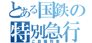 とある国鉄の特別急行（ご自慢列車）