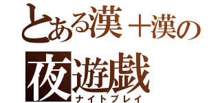 とある漢＋漢の夜遊戯（ナイトプレイ）