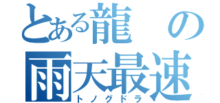 とある龍の雨天最速（トノグドラ）