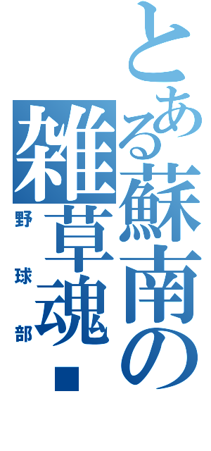 とある蘇南の雑草魂（野球部）