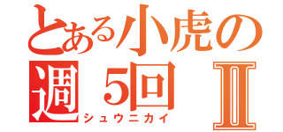 とある小虎の週５回Ⅱ（シュウニカイ）