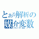 とある解析の媒介変数（パラメーター表示）