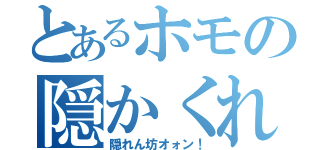 とあるホモの隠かくれんぼ（隠れん坊オォン！）