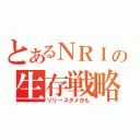 とあるＮＲＩの生存戦略（リリースダメかも）