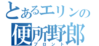 とあるエリンの便所野郎（ブロント）