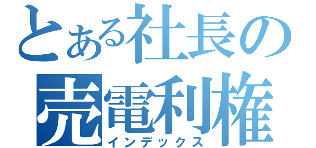 とある社長の売電利権（インデックス）