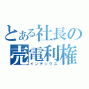 とある社長の売電利権（インデックス）