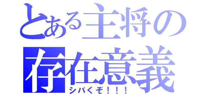 とある主将の存在意義（シバくぞ！！！）