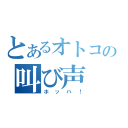 とあるオトコの叫び声（ホッハ！）