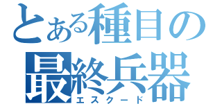 とある種目の最終兵器（エスクード）