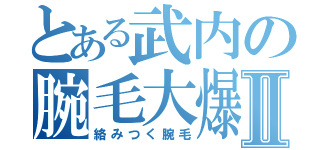 とある武内の腕毛大爆発 Ⅱ（絡みつく腕毛）