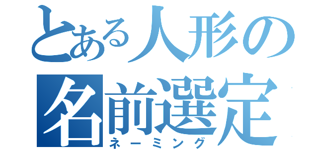 とある人形の名前選定（ネーミング）