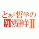 とある哲学の知覚論争Ⅱ（ハードプロブレム）