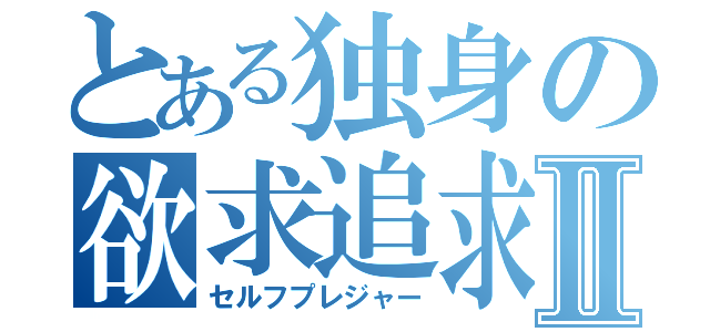 とある独身の欲求追求Ⅱ（セルフプレジャー）