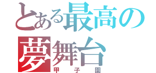 とある最高の夢舞台（甲子園）