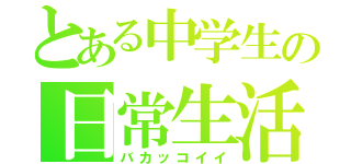 とある中学生の日常生活（バカッコイイ）