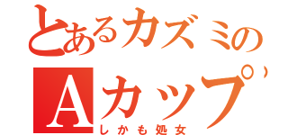 とあるカズミのＡカップ（しかも処女）