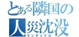 とある隣国の人災沈没（ケンチャナヨ）