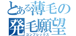 とある薄毛の発毛願望（コンプレックス）