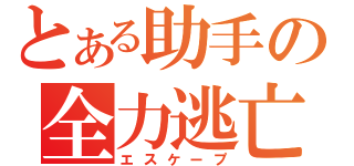 とある助手の全力逃亡（エスケープ）