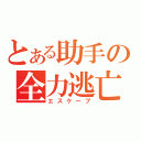 とある助手の全力逃亡（エスケープ）