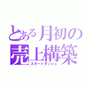 とある月初の売上構築（スタートダッシュ）